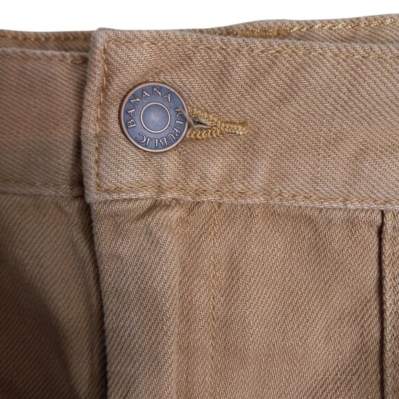 Banana Republic Size 12 Shorts Womens Surplus Tie Ice Latte Brown Cotton NEW - Picture 4 of 8
